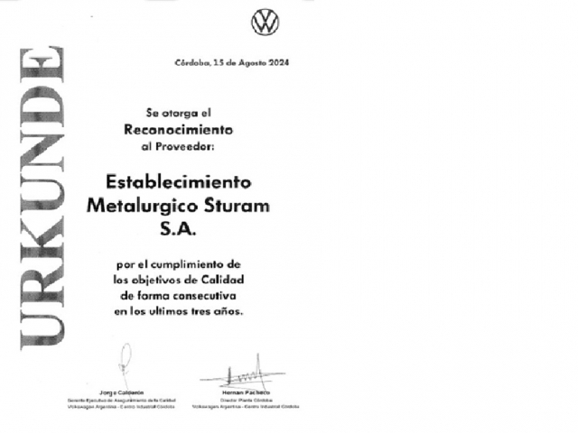 Agosto 2024: STURAM recibe una mencin.